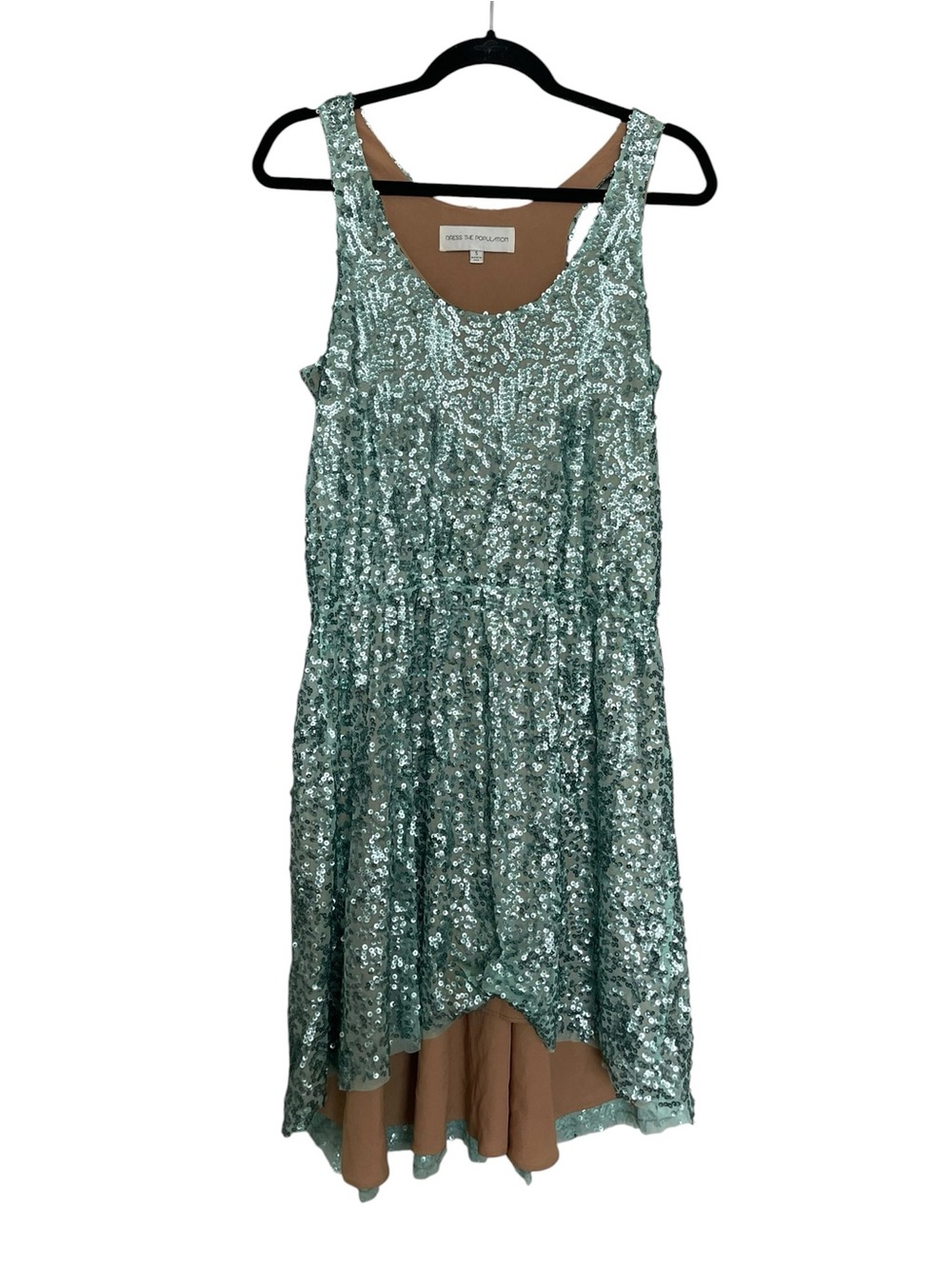 Dress the Population Seafoam Sequin Scoop Neck Dress